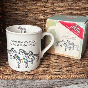 Vintage Rim Shots1986 Zebra Have The Courage To Be A Little Crazy Coffee Mug NEW